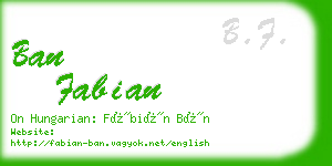 ban fabian business card